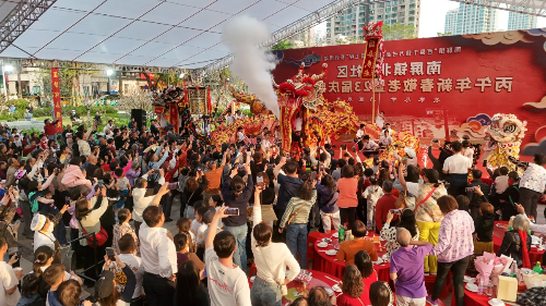 龙狮团的威风锣鼓，点燃春日激情。.jpg